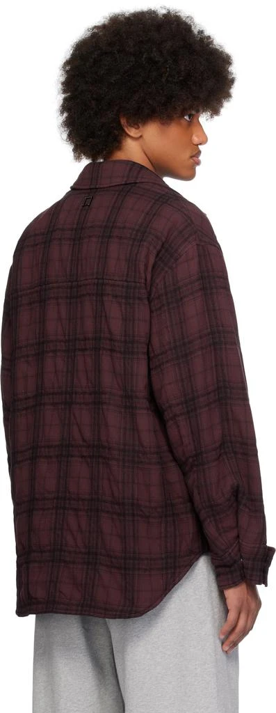 Wooyoungmi Burgundy Padded Check Shirt 3