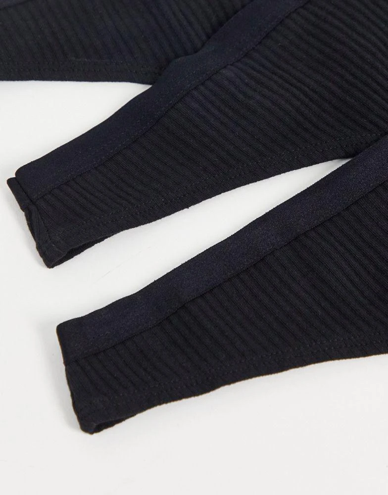 ASOS ASOS DESIGN Curve 3 pack ribbed thong in black 4