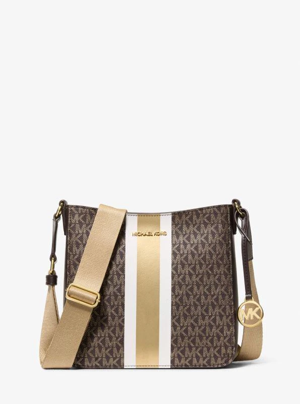 Michael Kors Jet Set Small Signature Logo Stripe Crossbody Bag