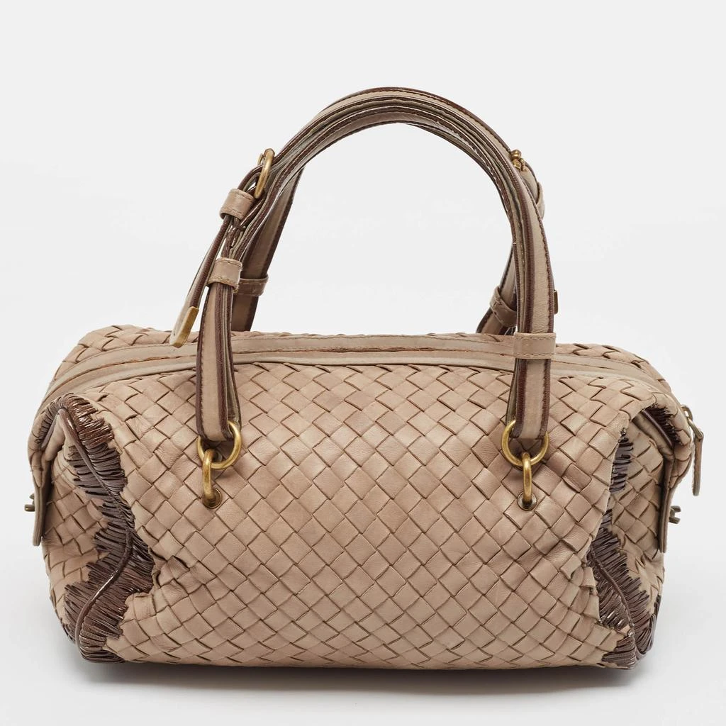 Bottega Veneta Beige Intrecciato Leather Boston Bag 3