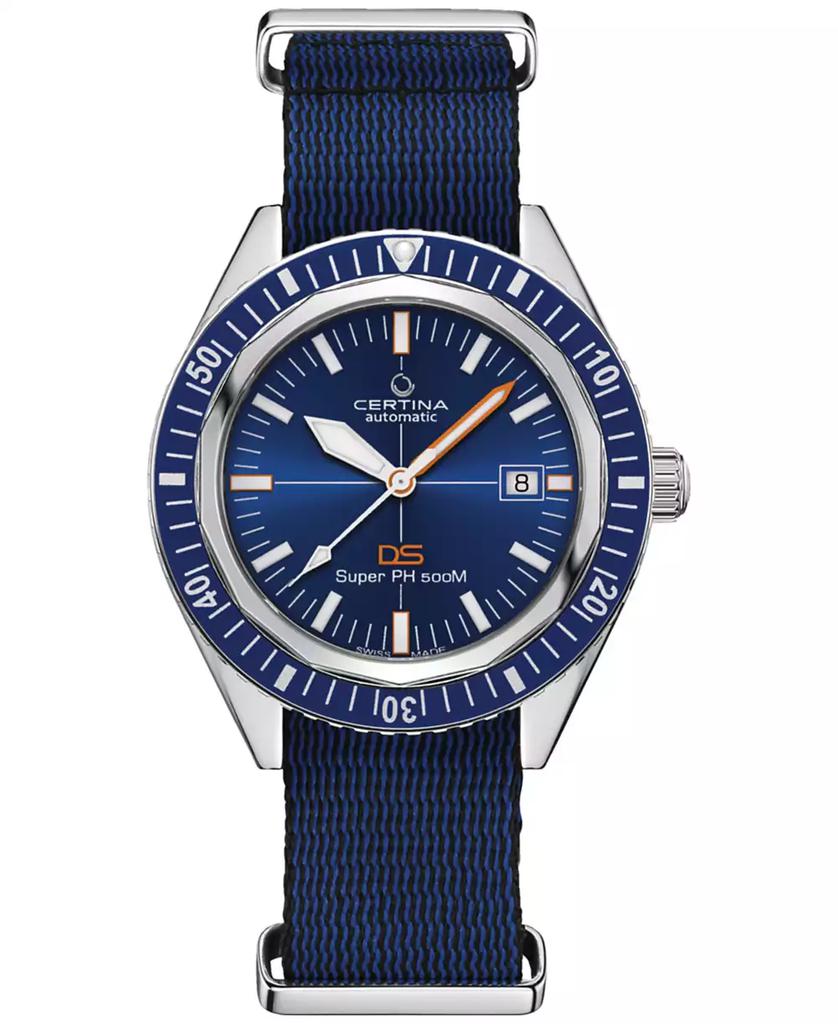 Certina Men's Swiss Automatic DS Super PH500M Blue Synthetic Strap Watch 43mm