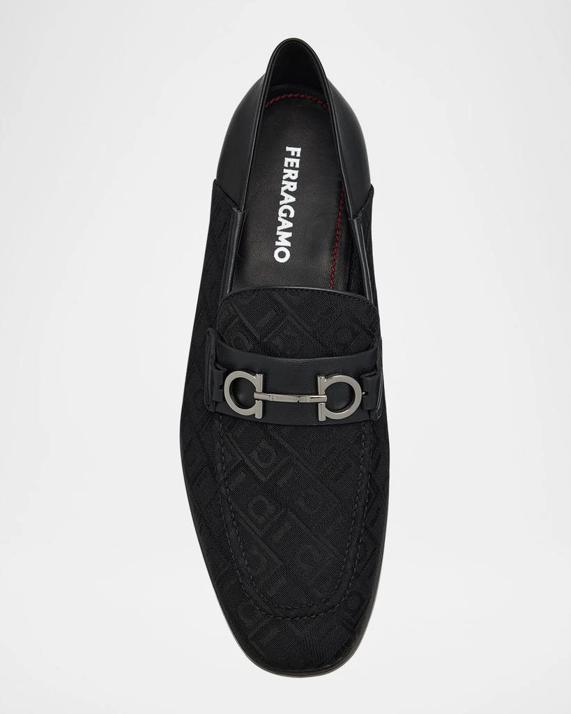 Salvatore Ferragamo Men's Biarritz Leather and Jacquard Bit Loafers 3