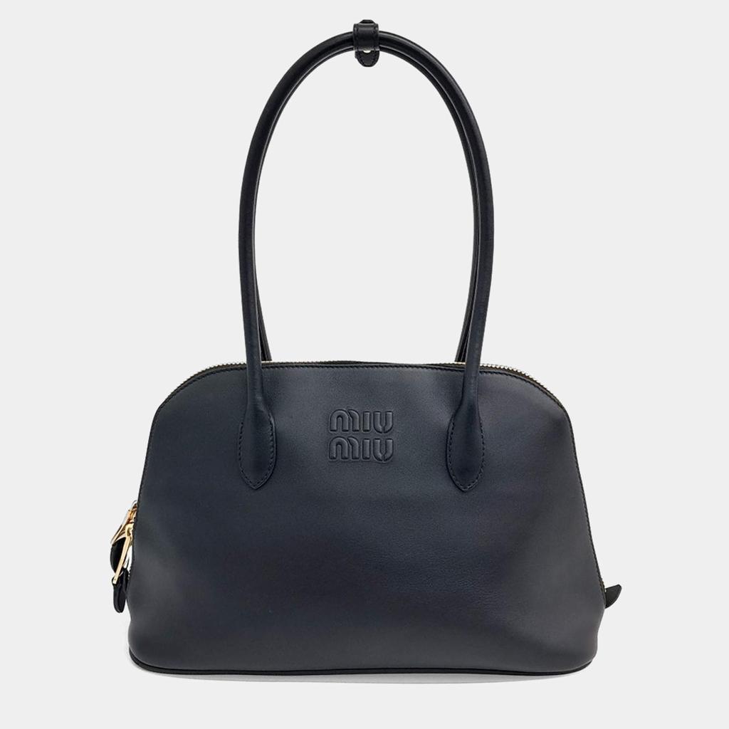 Miu Miu Logo-Detailed Shoppingバッグ Miu Miu logo-embossed Leather Shoulder Bag | Brown | FARFETCH