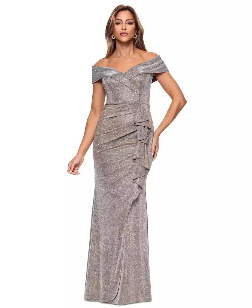 XSCAPE Petite Sweetheart-Neck Off-The-Shoulder Gown 1