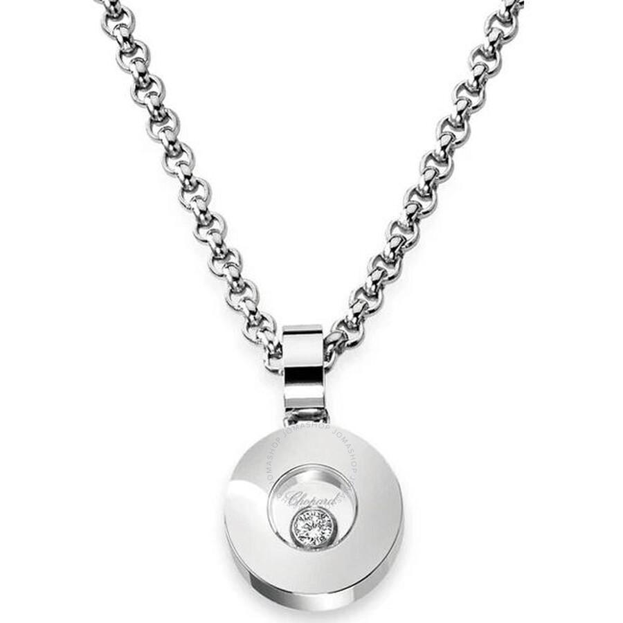 Chopard Ladies 18k White Gold .05 CT Round Cut G-H Necklace