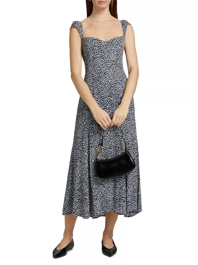 Reformation Bryson Floral Sweetheart Midi-Dress 2