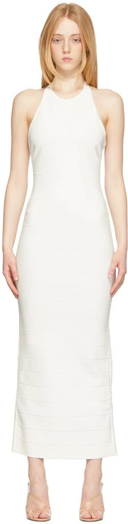 Herve Leger White Icon Halter Long Dress 1