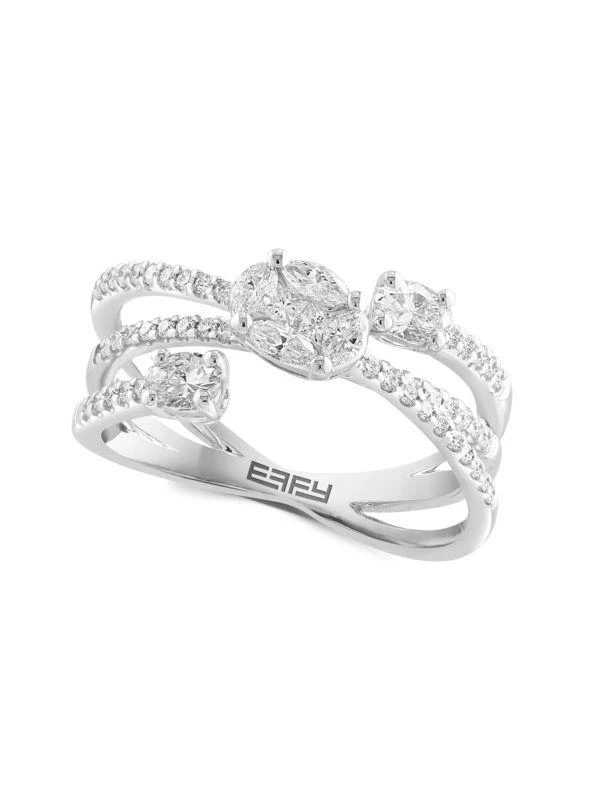 Effy 14K White Gold 
0.76 TCW Diamond Ring 1