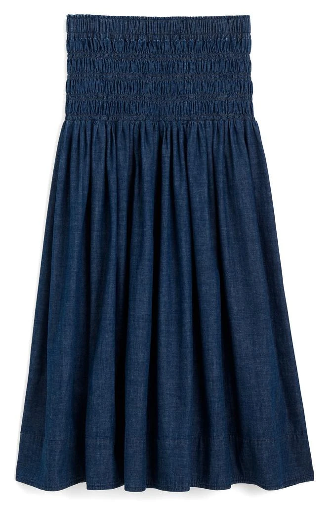 Madewell Smocked Denim Midi Skirt 5