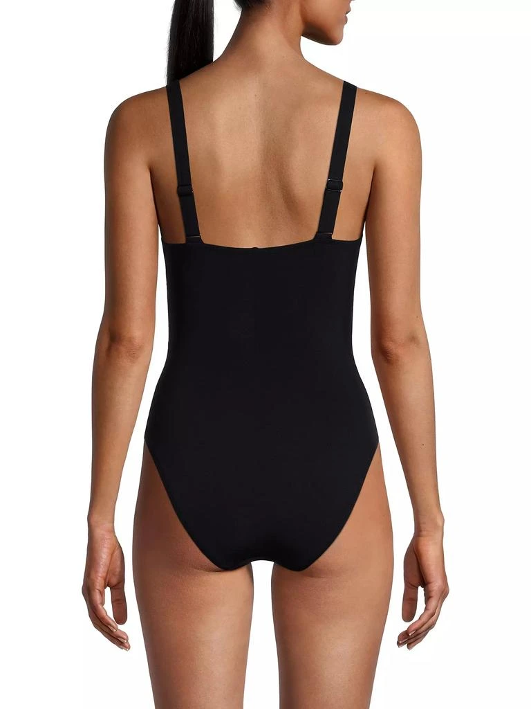 Robin Piccone Ava Plunge Bow One-Piece Swimsuit 5