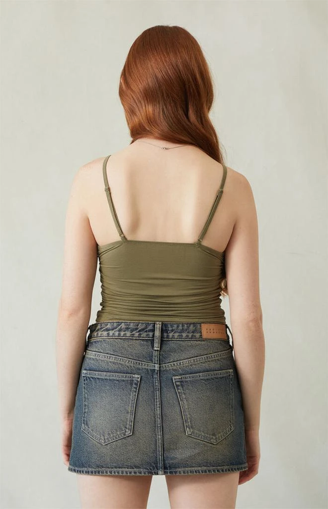PacSun Bella Dark Indigo Mid Rise Denim Mini Skirt 5