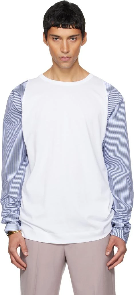 Dries Van Noten White Contrast Sleeves T-shirt 1