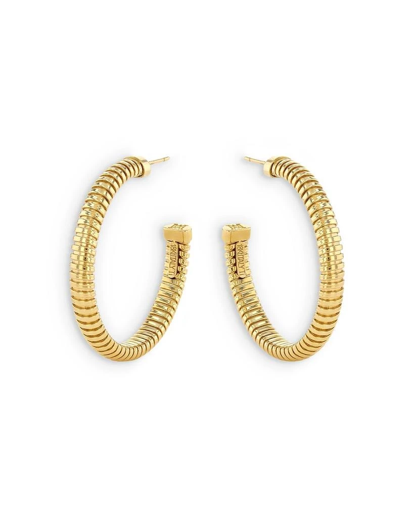 Alberto Milani 18K Yellow Gold Via Bagutta Tubogas Medium Hoop Earrings 1