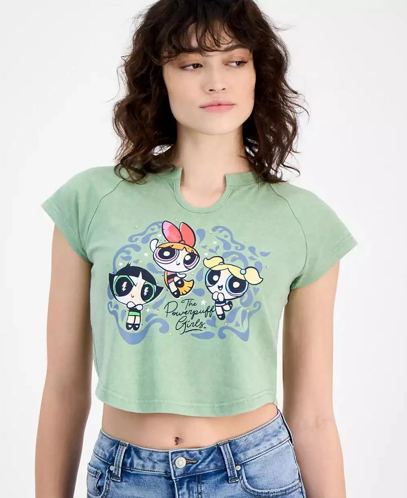 Freeze 24-7 Juniors' Powerpuff Girls Embellished Raglan Baby Tee 3