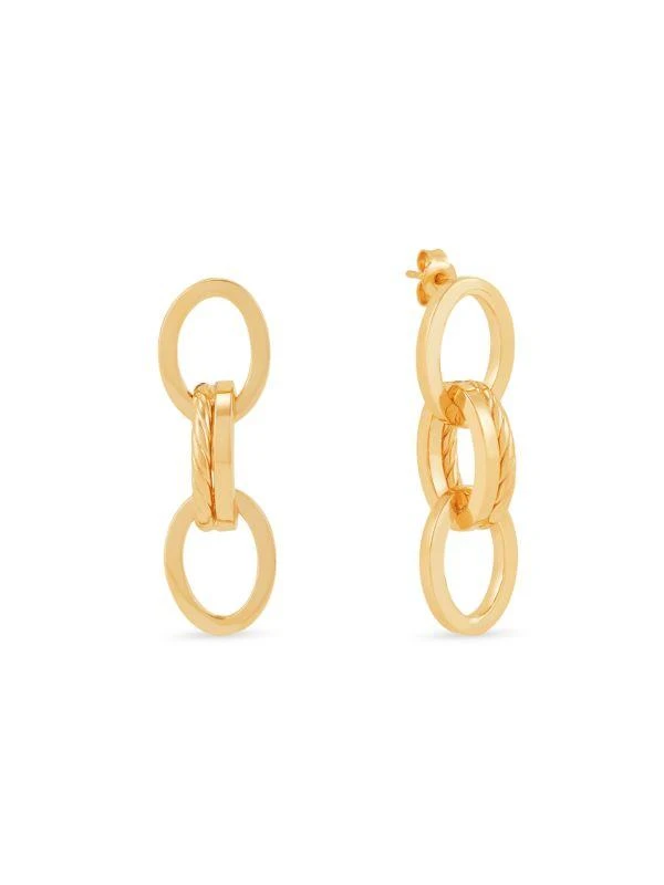 Saks Fifth Avenue 14K Yellow Gold Link Drop Earrings 3