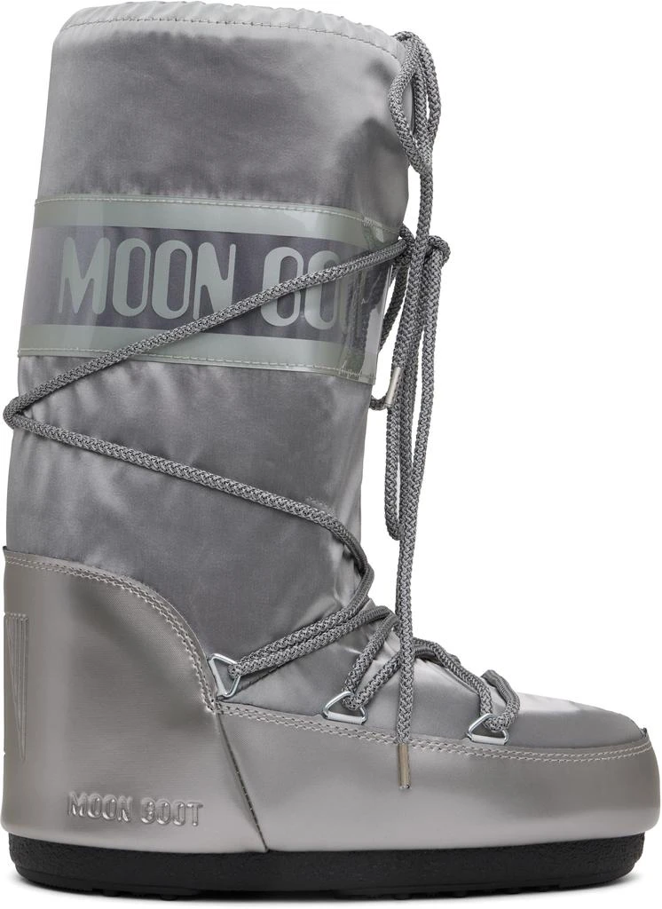 Moon Boot Silver Icon Glance Satin Boots 1