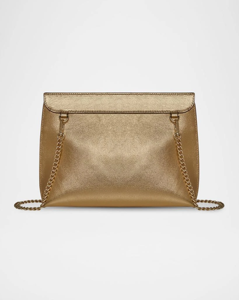 Strathberry Stylist Flap Metallic Leather Clutch Bag 4