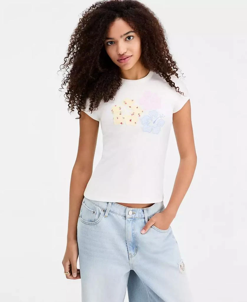 Just Polly Juniors
 Hibiscus Patchwork Short-Sleeve T-Shirt