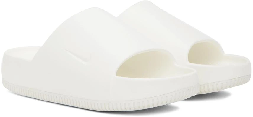 NIKE White Calm Slides 4