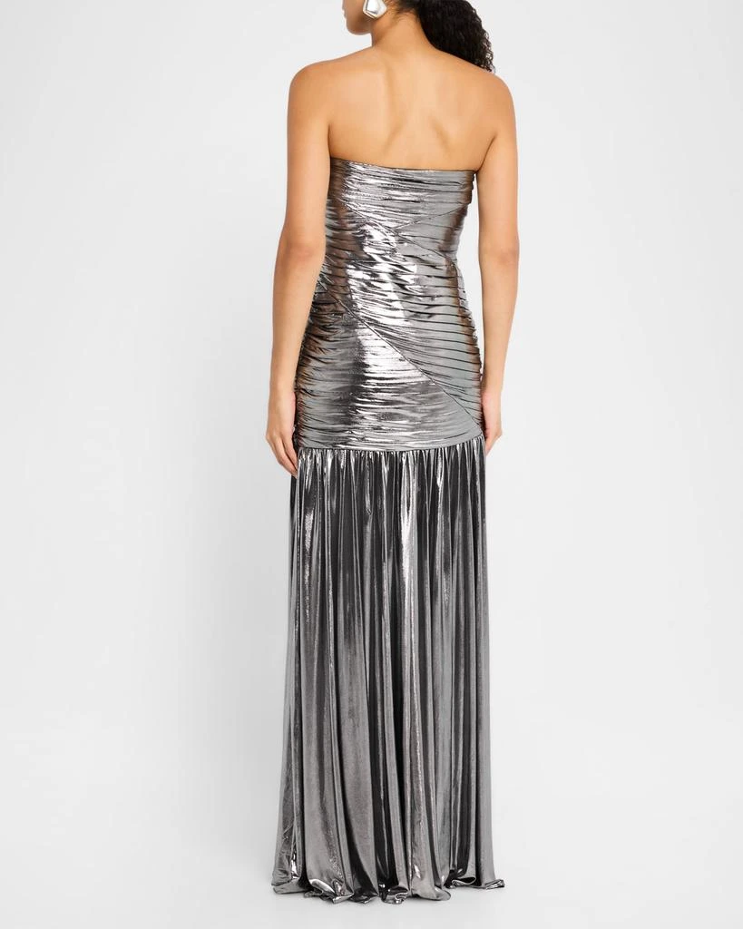 retrofête Josie Strapless Lamé Slit Gown 3