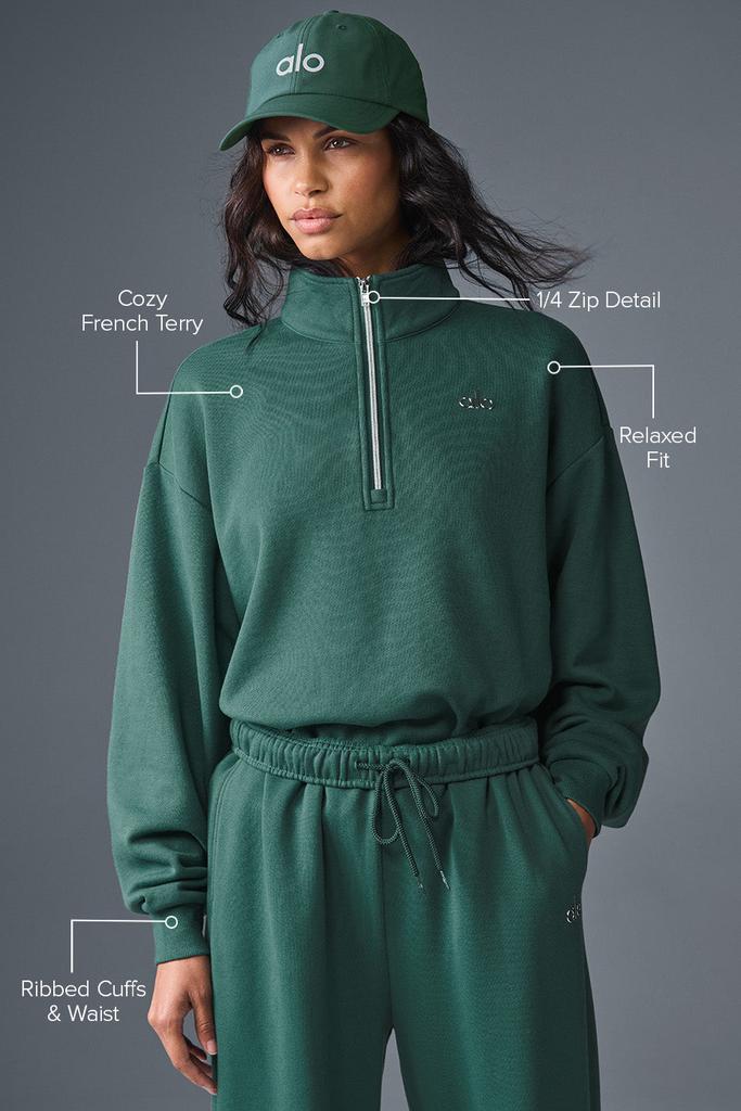 Alo Accolade 1/4 Zip Pullover - Winter Ivy - Hoodies - Compare