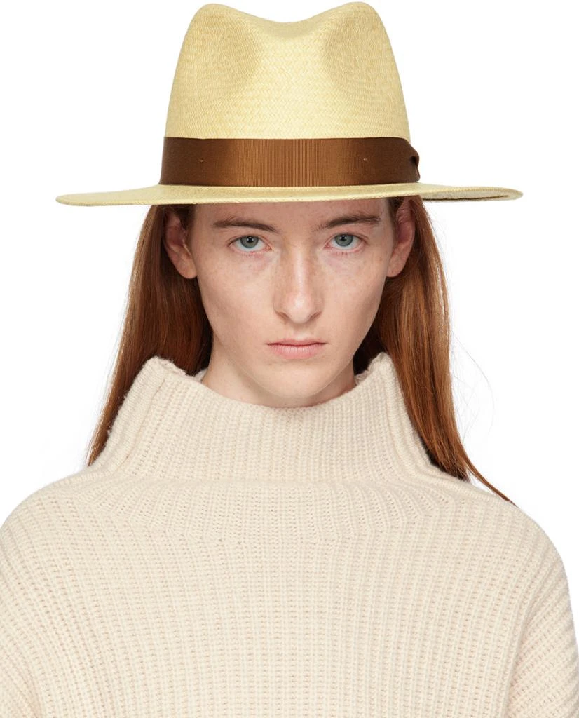 Rag & Bone Beige Trim Panama Hat 1