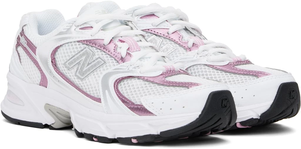 New Balance White & Pink 530 Sneakers 4