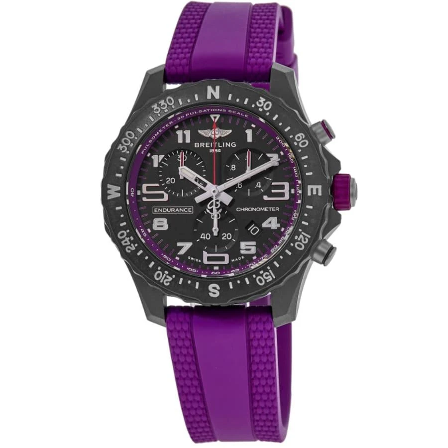 BREITLING Endurance Pro 38 Quartz Chronograph Black Dial Breitlight Purple Rubber Strap Unisex Watch X83310F61B1S1 1