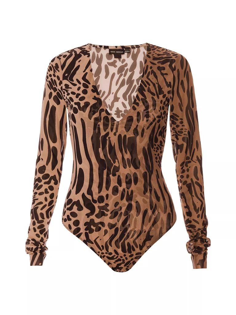Good American Leopard Mesh Bodysuit 1
