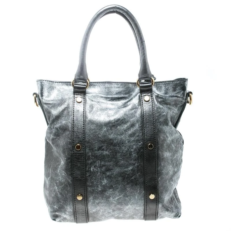 Dolce & Gabbana D&g Metallic Grey Leather Golden Box Messenger Bag.. 3