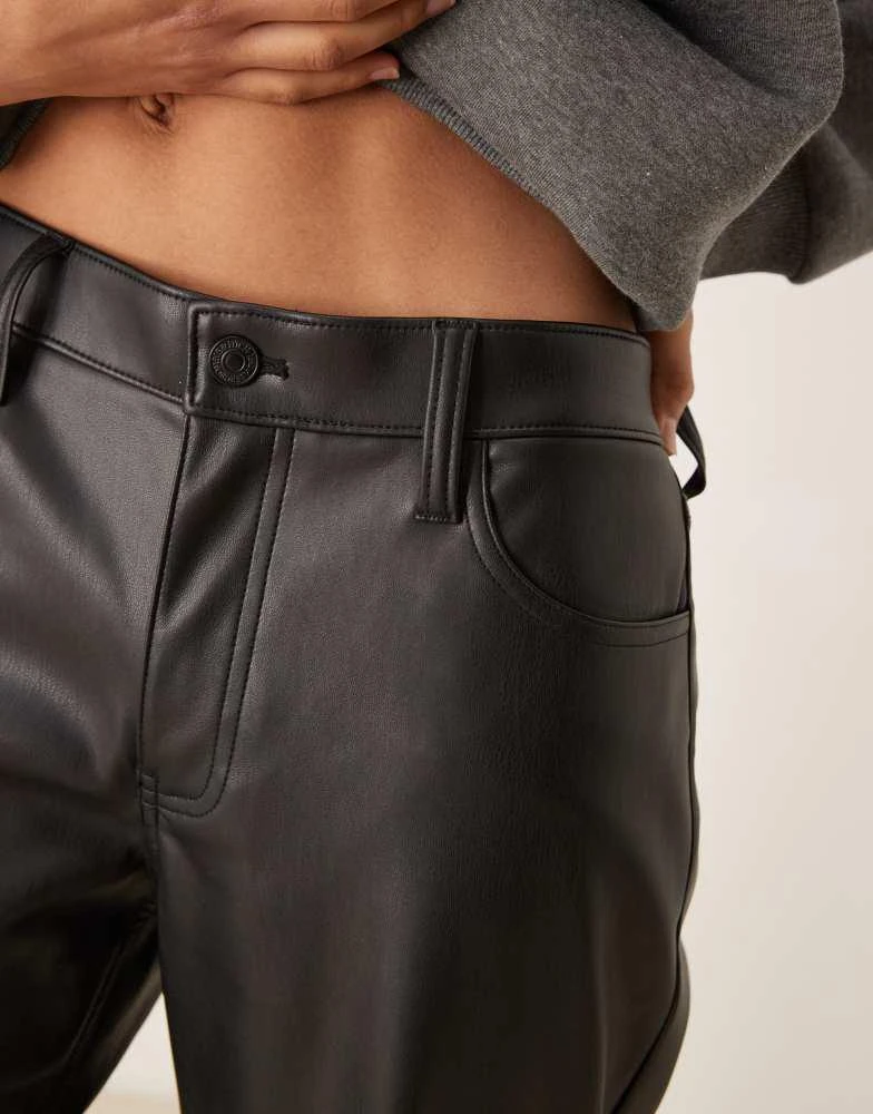 Abercrombie & Fitch Abercrombie & Fitch straight leg trousers in black 2