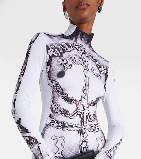 Jean Paul Gaultier Dentelle Trompe l'oeil jersey gown 4
