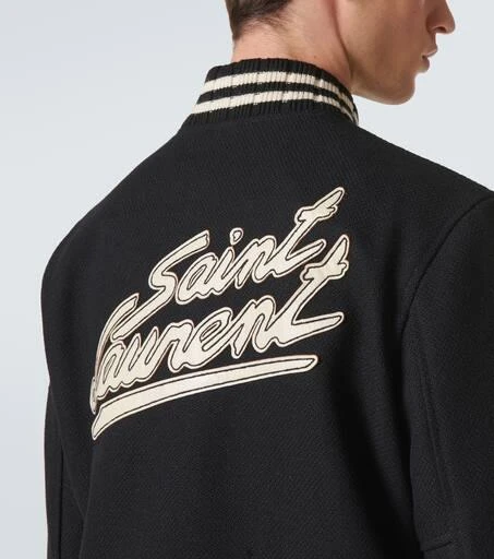 Yves Saint Laurent Teddy wool-blend varsity jacket 5