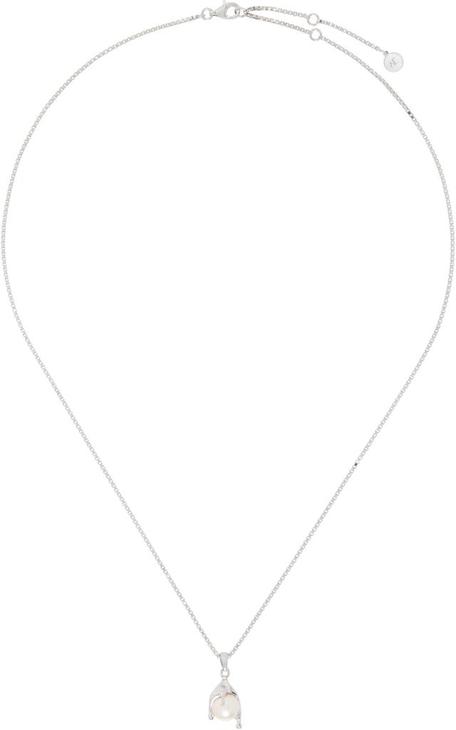Alan Crocetti Silver Nano Pearl Melt Necklace