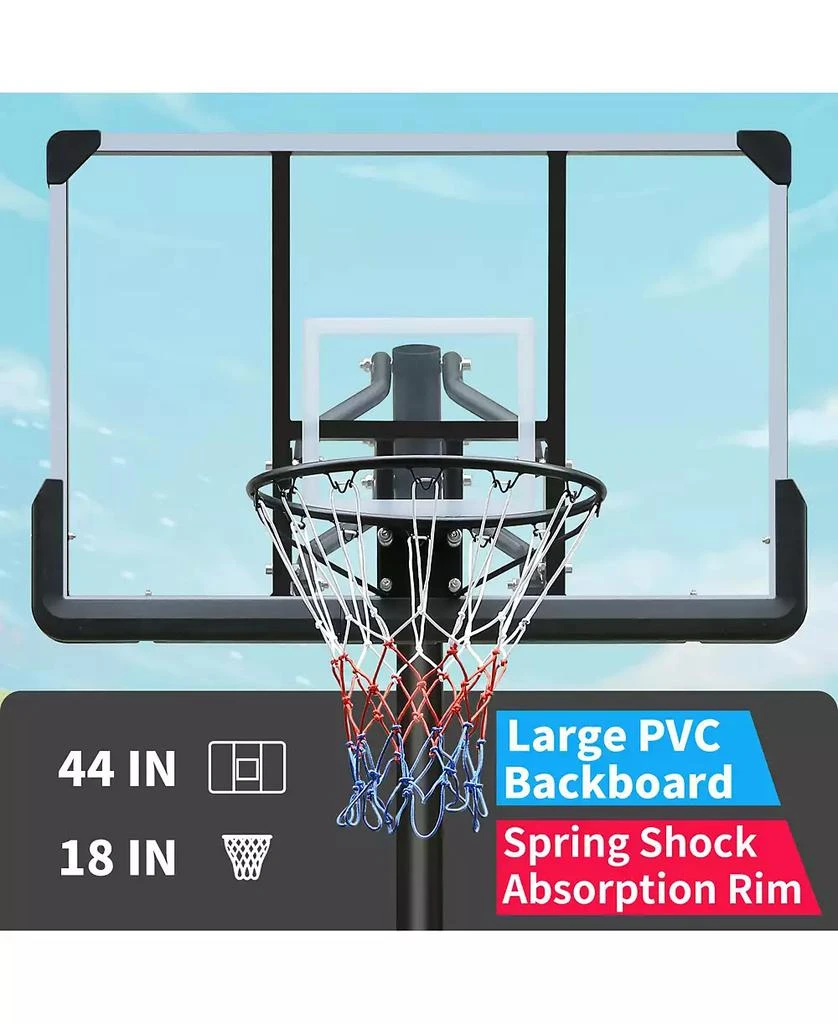 Slickblue Outdoor Basketball Hoop with Height Adjustment for Versatile Play 3