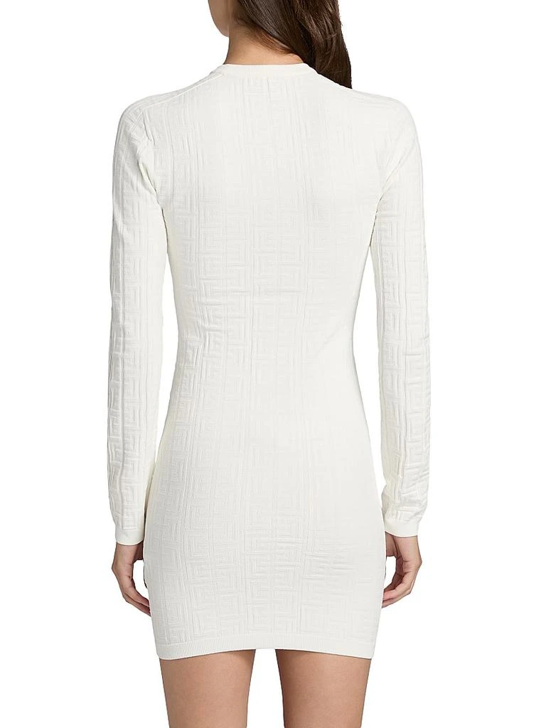 Balmain Monogram-Knit Body-Con Minidress 5