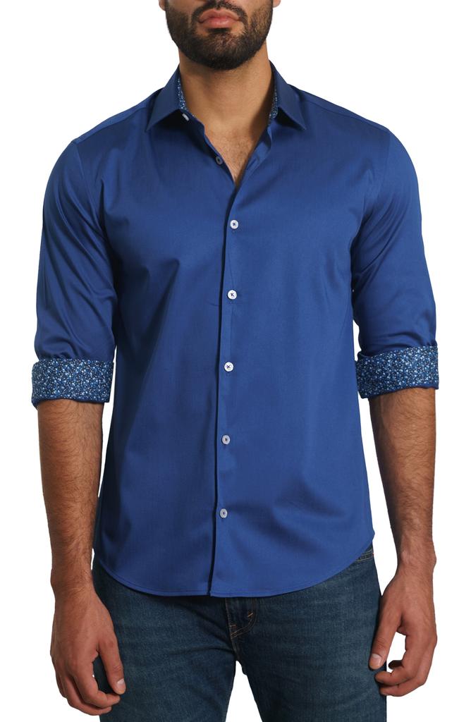 Jared Lang Solid Pima Cotton Button-Up Shirt