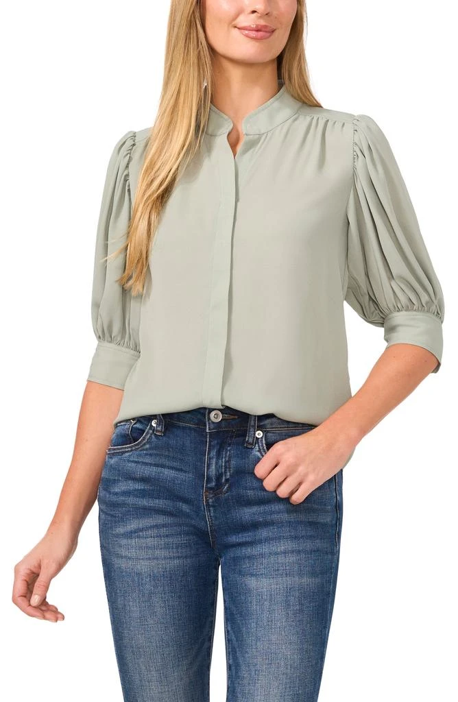 CeCe Puff Sleeve Button-Up Shirt 7