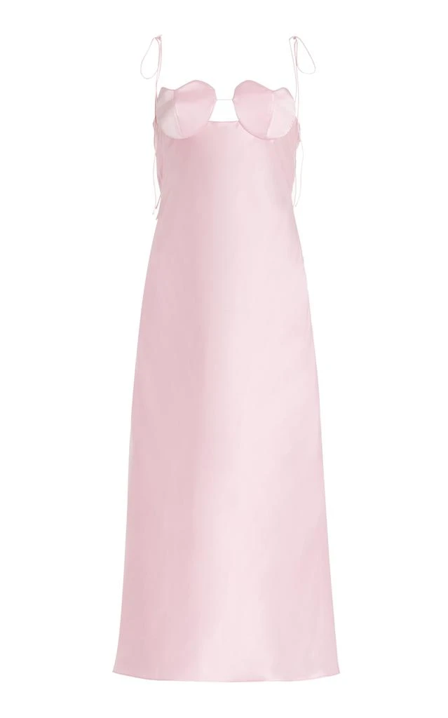 Anna October Anna October - Amur Satin Midi Dress - Pink - L - Moda Operandi 1
