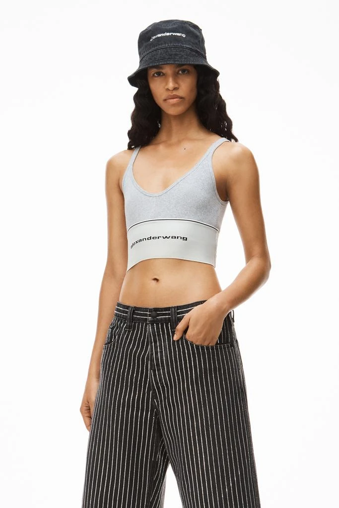 Alexander Wang LOGO ELASTIC BRA IN RIBBED JERSEY 1