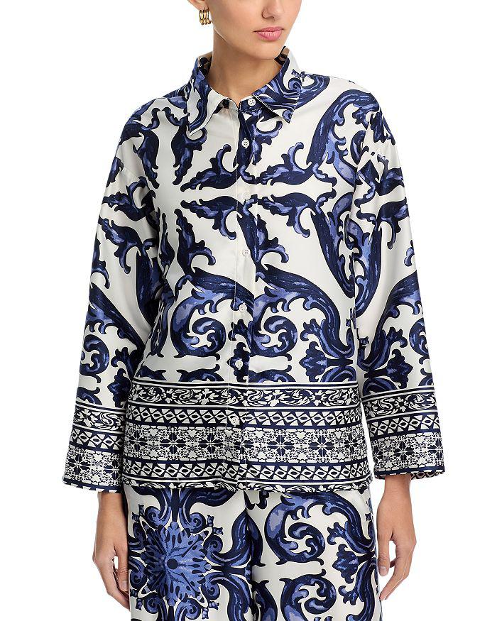 Gracia Damask Print Pajama Shirt