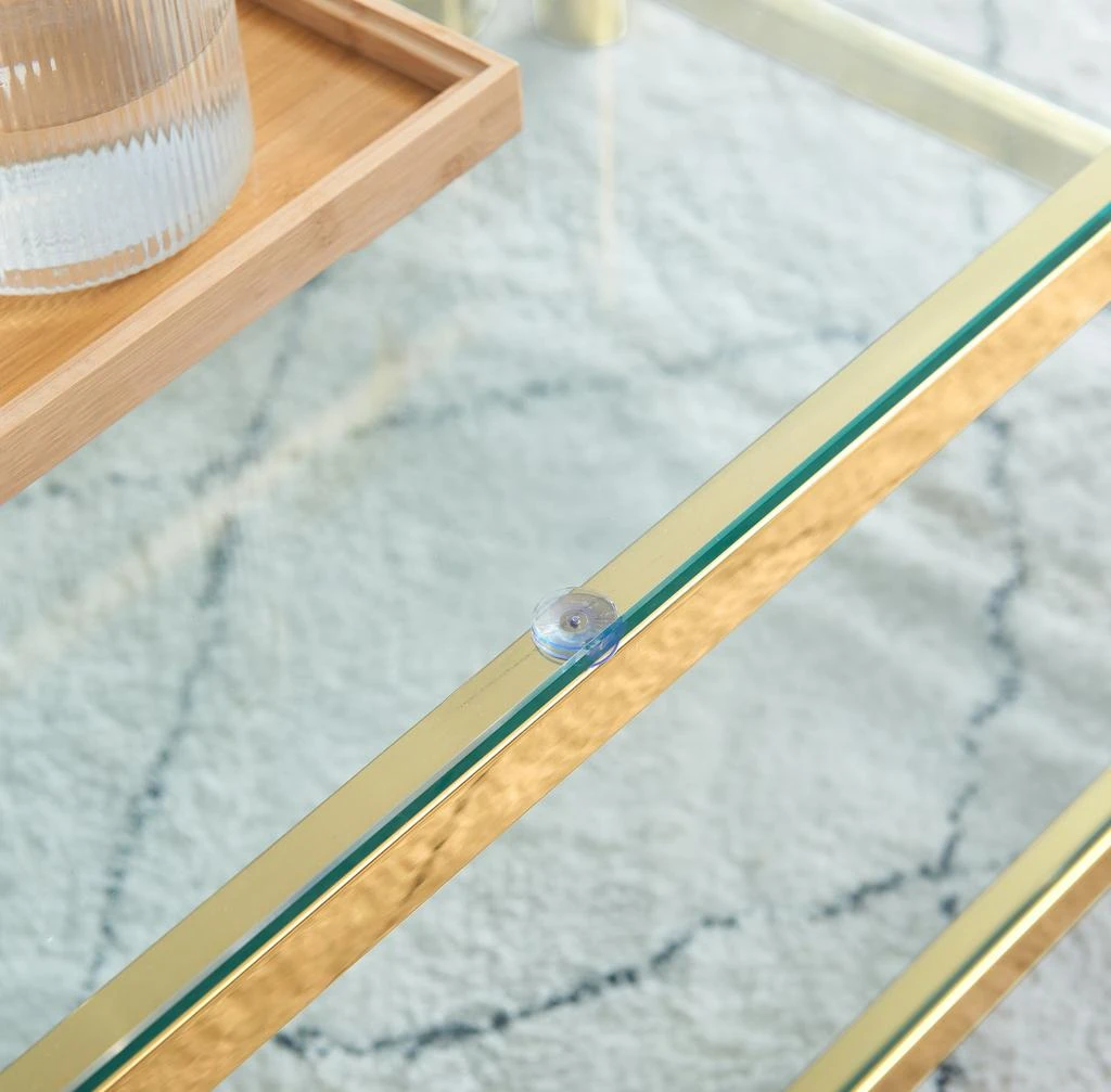 Streamdale Furniture Streamdale 47" Modern Coffee Table with Double Clear Tempered Glass, Storage 3