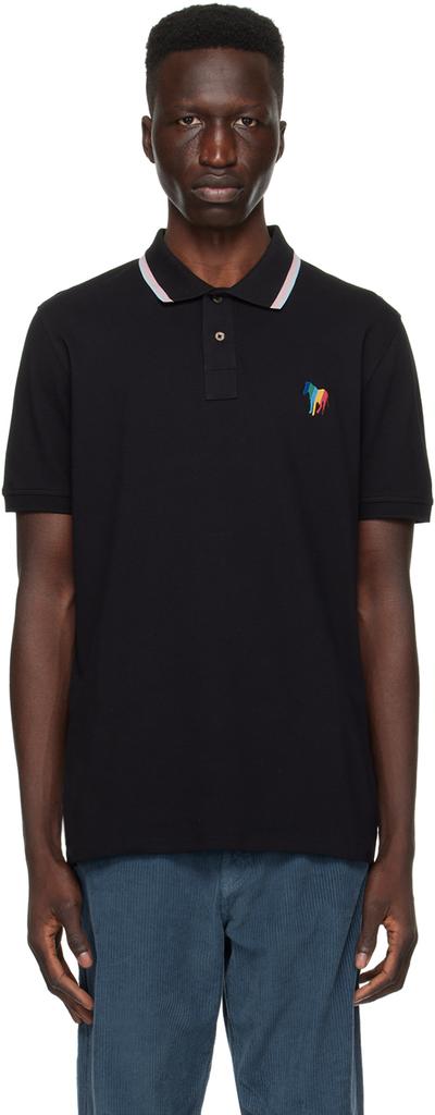 PS by Paul Smith Black Broad Stripe Zebra Polo