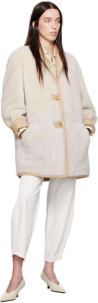 Calvin Klein Beige Halo Shearling Coat 5