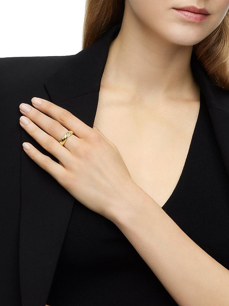 David Yurman Sculpted Cable Band Ring In 18K Yellow Gold