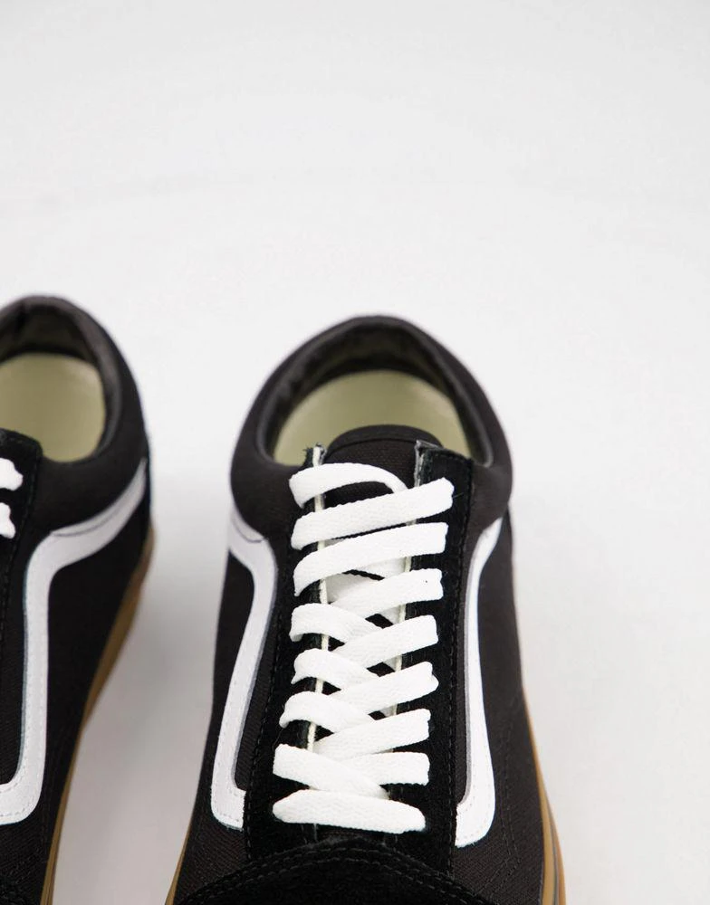 Vans Vans Old Skool gum sole trainers in black and white 3