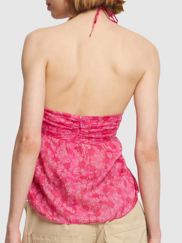 MARANT ETOILE Gabao Floral Print Cotton Top W/ Ruffles 2