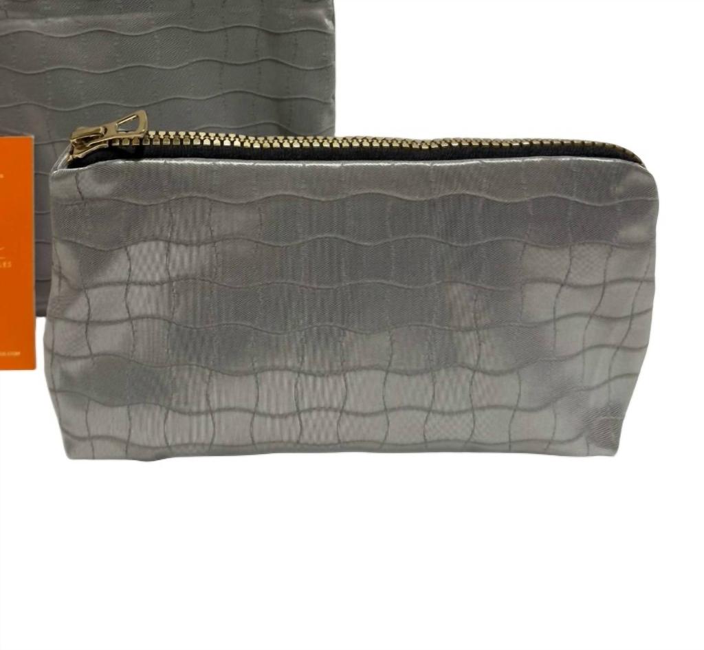 Sunsets of Naples Make Up Bags Set In Silver Decor
