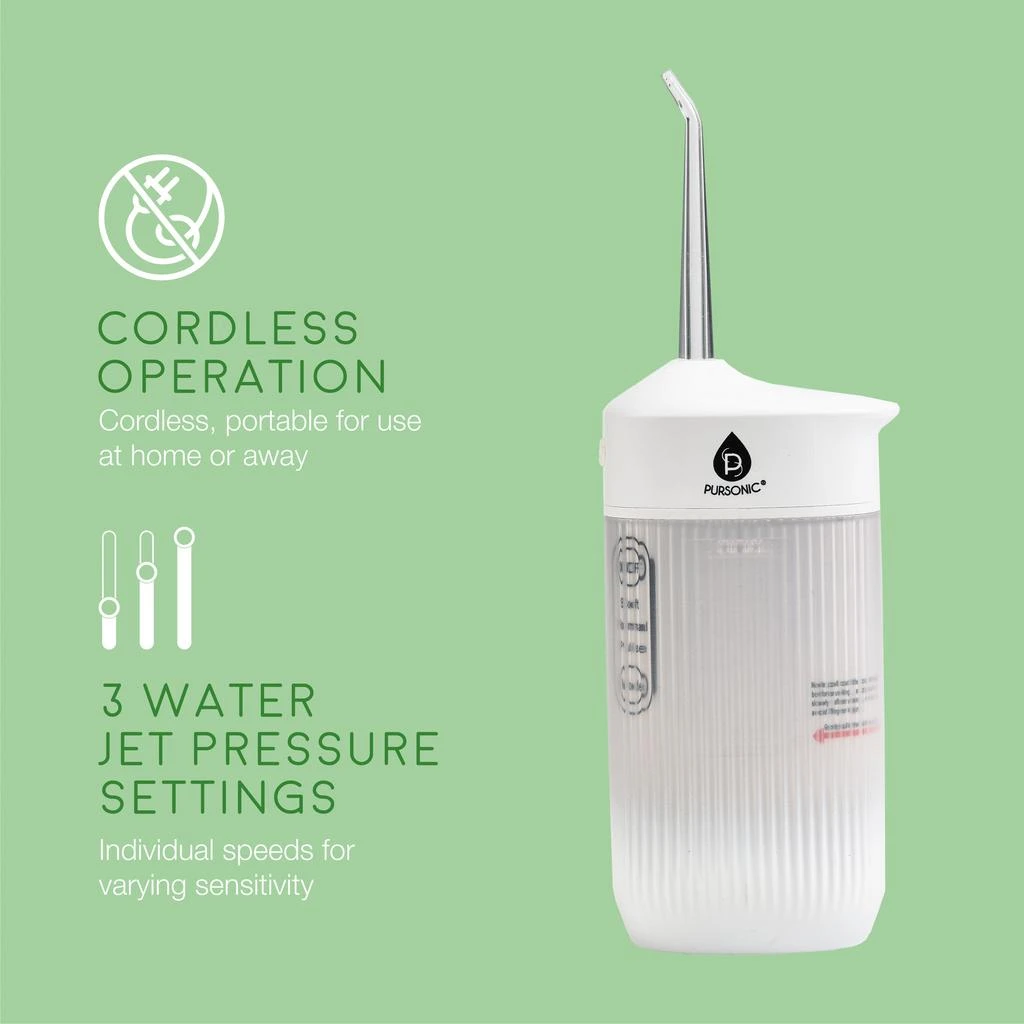 PURSONIC Portable USB Rechargeable Collapsible Water Flosser 4