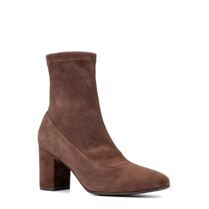 Aquatalia Aquatalia Briana Boots Women's US 7 Brown Suede Block Heel Ankle Bootie ZPO3426 1